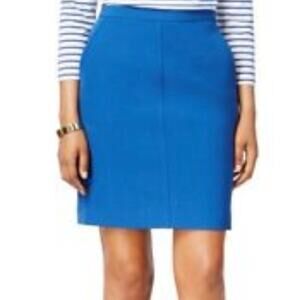 Anne Klein Mariner Blue Pencil Straight Skirt Lined NWT $79 Womens Size 10